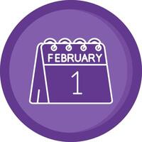 1st of February Solid Purple Circle Icon vector