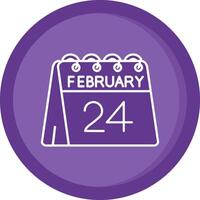 24 de febrero sólido púrpura circulo icono vector