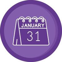 31st of January Solid Purple Circle Icon vector