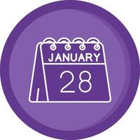 28th of January Solid Purple Circle Icon vector