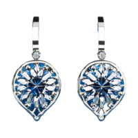 AI generated Luxury diamond earrings isolated on transparent background png