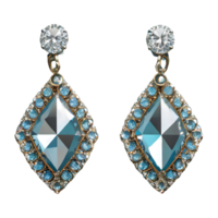 AI generated Luxury diamond earrings isolated on transparent background png