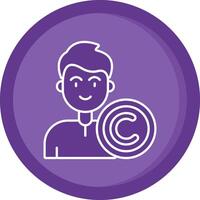 derechos de autor sólido púrpura circulo icono vector