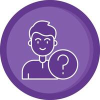 Question Solid Purple Circle Icon vector