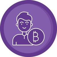 Bitcoin Solid Purple Circle Icon vector