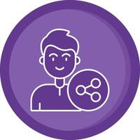 compartir sólido púrpura circulo icono vector