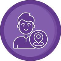 Location Solid Purple Circle Icon vector