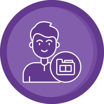 Folder Solid Purple Circle Icon vector
