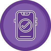 Check Solid Purple Circle Icon vector