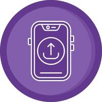 Upload Solid Purple Circle Icon vector