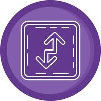 Zigzag Solid Purple Circle Icon vector