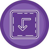 Turn down Solid Purple Circle Icon vector