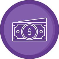 Dollar Solid Purple Circle Icon vector