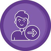 Forward Solid Purple Circle Icon vector