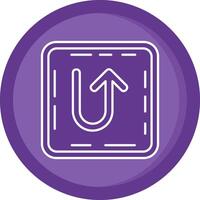 U turn Solid Purple Circle Icon vector