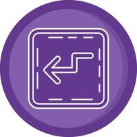 Zigzag Solid Purple Circle Icon vector