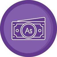 Australian dollar Solid Purple Circle Icon vector