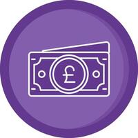 Pound Solid Purple Circle Icon vector