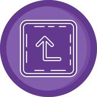 Turn up Solid Purple Circle Icon vector