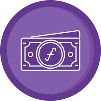 Guilder Solid Purple Circle Icon vector