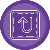 U turn Solid Purple Circle Icon vector