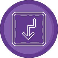 U turn Solid Purple Circle Icon vector