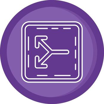 división sólido púrpura circulo icono vector