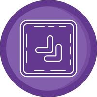 Chevron Solid Purple Circle Icon vector