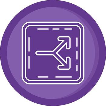 división sólido púrpura circulo icono vector