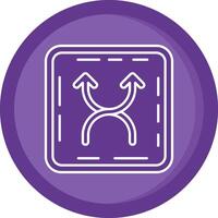 Shuffle Solid Purple Circle Icon vector