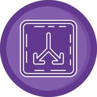 Split Solid Purple Circle Icon vector
