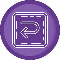 U turn Solid Purple Circle Icon vector