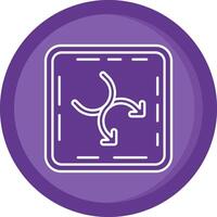 barajar sólido púrpura circulo icono vector
