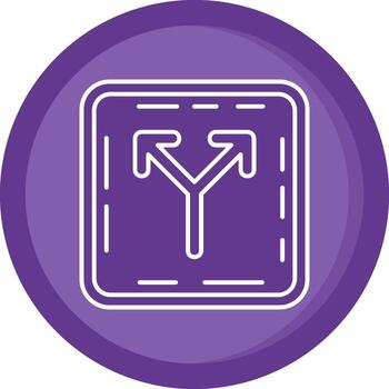 división sólido púrpura circulo icono vector