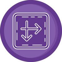 Intersect Solid Purple Circle Icon vector