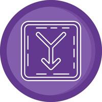 Merge Solid Purple Circle Icon vector