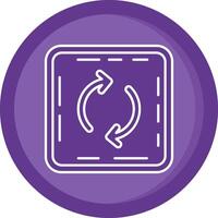 Loop Solid Purple Circle Icon vector