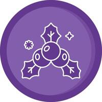 muérdago sólido púrpura circulo icono vector