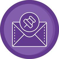 Paper pin Solid Purple Circle Icon vector