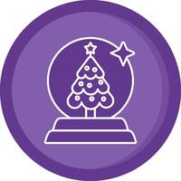 Snow globe Solid Purple Circle Icon vector