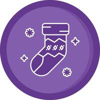 Sock Solid Purple Circle Icon vector