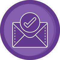 Correct Solid Purple Circle Icon vector