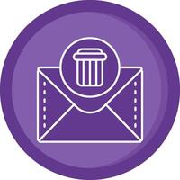 Dustbin Solid Purple Circle Icon vector