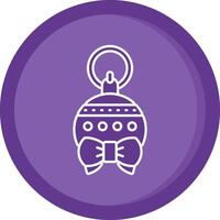 Bauble Solid Purple Circle Icon vector