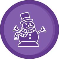 Snowman Solid Purple Circle Icon vector