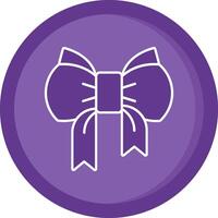 Ribbon Solid Purple Circle Icon vector