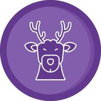 Deer Solid Purple Circle Icon vector