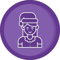 Girl Solid Purple Circle Icon vector