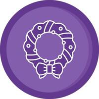 Christmas wreath Solid Purple Circle Icon vector