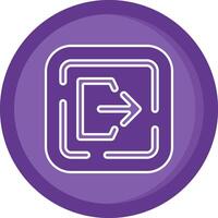 cerrar sesión sólido púrpura circulo icono vector
